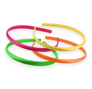 Schmal Satin bedeckt Uni Alice Band Haarband Stirnband 1 cm helle Farbtöne - Bild 1 von 7