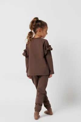 Conjunto Sudadera Con Volantes Y Pantalones Deportivos Para Niños 4-5 Años Foto 1 de 3