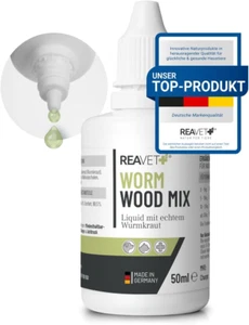 REAVET Wormwood Mix Liquid, Natürliche Wurmkur Tropfen für Hunde, Katzen 50ml - Bild 1 von 12