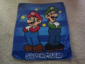 Super Mario Fleece Throw Blanket Nintendo Licensed 50 x 54 Brothers Luigi Soft - Picture 1 of 24