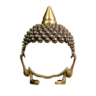 Quemador de incienso cabeza de Buda de latón de 4" soporte de cono decoración budista Foto 1 de 4