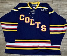 Vintage Barrie Colts OHL / CHL Dark Blue Reebok Jersey Size XL