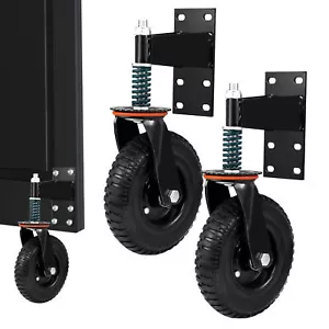 Ruedas de puerta de valla de 8 pulgadas para puerta de tubo de metal 600 lb capacidad rotación de 360 grados - Imagen 1 de 10
