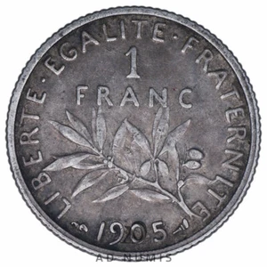 France 1 franc 1905 Semeuse argent TTB+ pièce de monnaie française Oscar Roty - Imagen 1 de 2