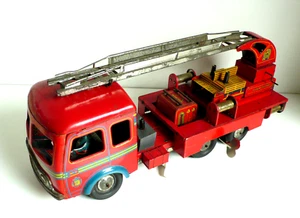 RARE CAMION POMPIERS CHARLES ROSSIGNOL "CR" 3005 TÔLE Lg 45cm BON ÉTAT 1950 - Imagen 1 de 16