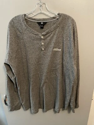 Volcom Men’s Gray Pullover Henley Sweater Long Sleeve Size Large - Image 1 of 4