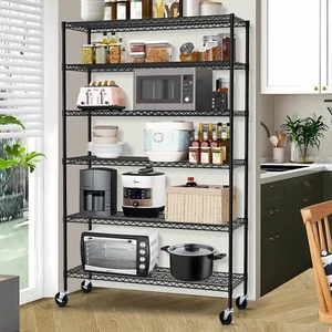 Verstellbares 6-stufiges Drahtregal, NSF Metallregal Lagerregal 6000 Pfund Kapazität - Bild 1 von 9