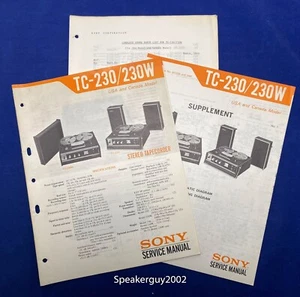Original Sony TC-230 / 230W Stereo Tapecorder Service Manual -- #2 - Picture 1 of 1
