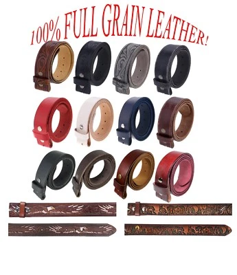 FULL GRAIN Genuine Leather Belt Strap without Buckle UNISEX BELT - Image 1 of 3