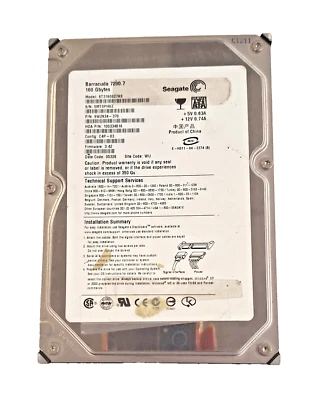 SEAGATE ST3160827AS 160GB 7200RPM 3.5" SATA Hard Drive - Image 1 of 3