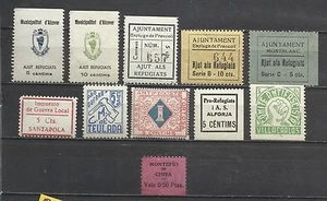2311-LOTE SELLOS LOCALES ESPAÑA GUERRA CIVIL,VIÑETAS AYUDA REFUGIADOS,CHIVA MONT - Imagen 1 de 1
