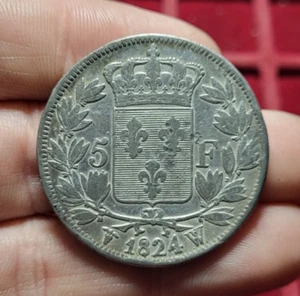 #71-122 ~ LOUIS XVIII - 5 Francs 1824 W - Imagen 1 de 3