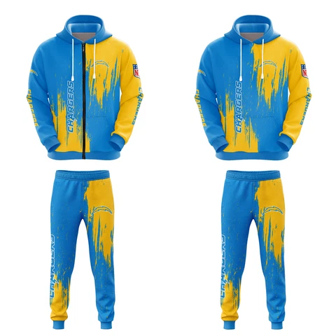 Los Angeles Chargers Mens Sweatsuits Zipper/Pullover Hoodie Sweatpants Outfits Cover
