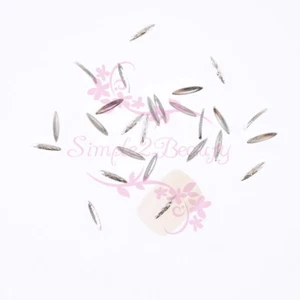 100 Long Horse Eye Shape Charms Japanese Style Metal Nail Art Manicure DIY Decor - Picture 1 of 15