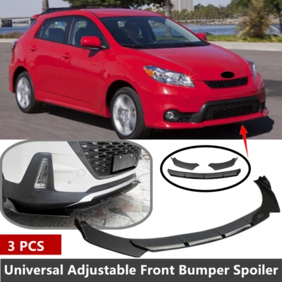 Add-on Universal Fit For 2009-14 Toyota Matrix Front Lip Spoiler Splitter Black Foto 1 de 4