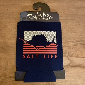 Salt Life Can Koozie Navy/White/Red Sailfish Design NEW - Picture 1 of 2