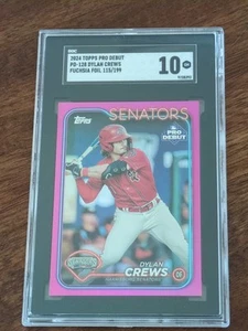 2024 Topps Pro Debut Fuchsia Foil 115/199 Dylan Crews #PD-128 SGC 10 GEM - Picture 1 of 4
