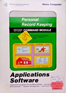 TI-99/4A -- PERSONAL RECORD KEEPING (CARTRIDGE PHM3013) - Picture 1 of 7