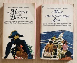 Mutiny on the Bounty + Men Against the Sea Lot – Nordhoff Hall 1969 PB Vintage - Foto 1 di 18