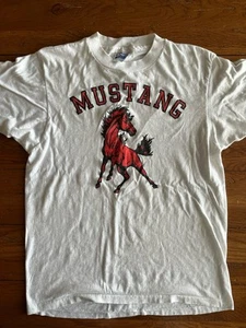1980s Vintage Red Mustang Shirt, Flaws In Photos Size Large - Picture 1 of 4