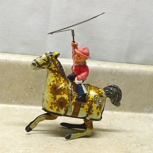 Vintage Marx U.S.A. Tin Litho Ride 'Em Cowboy, Celluloid Cowboy, Wind Up Toy - Picture 1 of 14