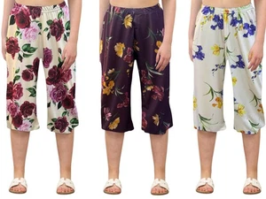 Pantalones cortos florales de pierna ancha para mujer - Imagen 1 de 7