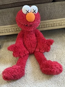 Kaws UNIQLO Sesame Street Elmo Plush stuffed Toy 20” X eyes - Picture 1 of 7