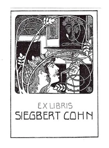 Ephraim Moses Lilien: Exlibris / Köpfe eines Paares an Brunnen, Judaica - Bild 1 von 1