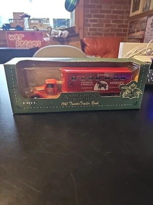 Anheuser Busch Ertl 1941 Tractor Trailer Bank 1/43 Scale Diecast Budweiser - Image 1 of 4