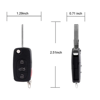 For Audi S4 2000 2001 2002 2003-2005 Smart Remote Car Key Fob 4 Buttons New Foto 1 de 4