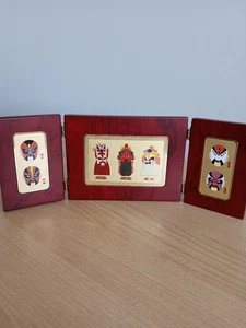 Facial Make-Up of Chinese Peking Opera - Burgundy Case - Gold Applique - Picture 1 of 11