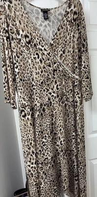 Catherines Black Label Dress Plus Women 2X 22/24 Animal Print Beautiful Comfort Foto 1 de 4