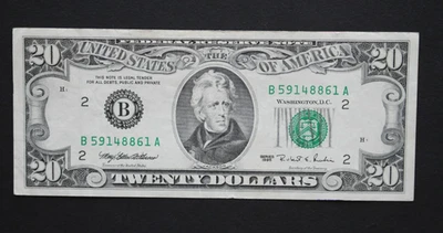 1995 $20 Federal Reserve Note/New York/F-2081B/about uncirculated - Image 1 of 4
