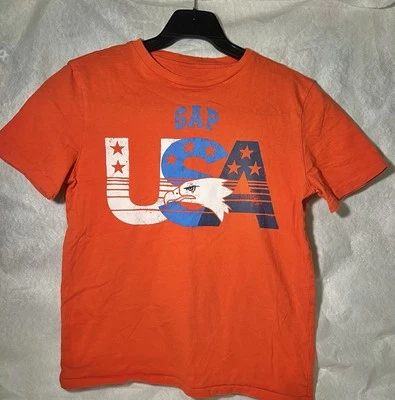 Gap Boys T-Shirt Red USA Eagle Patriotic Short Sleeve Size 12 - Image 1 of 4