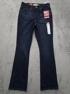 Levi Strauss Jeans Women 6 Measured 28x31 Blue Mid Rise Bootcut Slim Fit Stretch - Picture 1 of 9