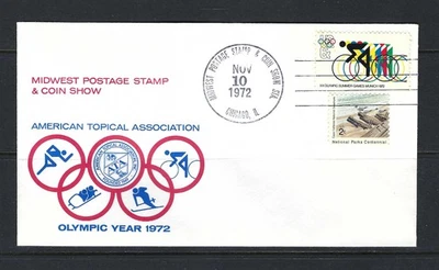 US 1972 #1460-62, C85 MIDWEST STAMP & COIN SHOW/STA. CHICAGO. IL/Olympics/ATA - Image 1 of 4