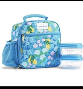 Fit & Fresh Townsend Lunch Bag - Blue Floral new - Picture 1 of 3
