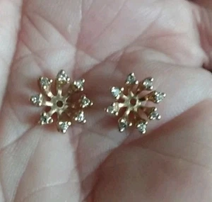 14 Karat Gelbgold Diamant Ohrring Verstärker 2,1 g, 20 Punkte Gesamt Diamanten - Bild 1 von 6
