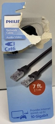 Philips Cat6 7ft Ethernet Networking Cable 10 gigabit Streaming Internet Cable - Image 1 of 3
