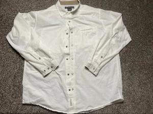 Exofficio Vented Shirt Mens XL White Nylon Blend Snap Button Up Long Sleeve - Picture 1 of 10