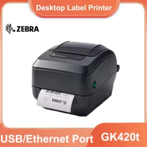 Zebra GK420t Thermal Transfer& Direct Thermal Label Printer USB/Ethernet Port - Afbeelding 1 van 8