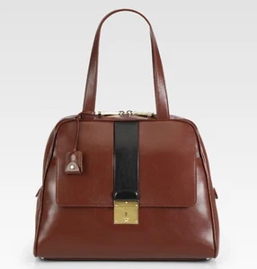 Rare MARC JACOBS Checkers Charlie Satchel Luxury Handbag Brown Black Stripe Tote - Bild 1 von 17