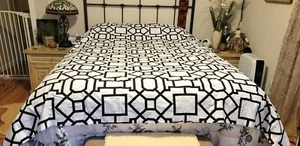 Pottery Barn FILLMORE Geometric Black/Ivory Duvet FULL/QUEEN  NWOT #D83 - Picture 1 of 11