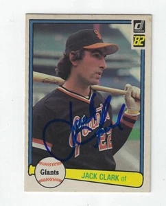 Autographed JACK CLARK San Francisco Giants 1982 Donruss Card #46 w/Show ticket - Picture 1 of 1