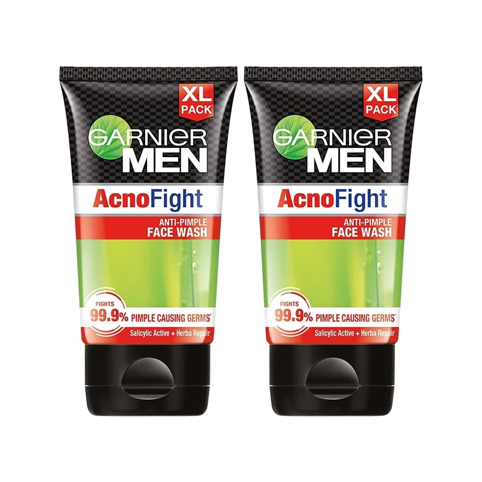 Garnier Men Acno Fight lavado facial para piel propensa a granos y acné, paquete de 2 150 g Foto 1 de 4