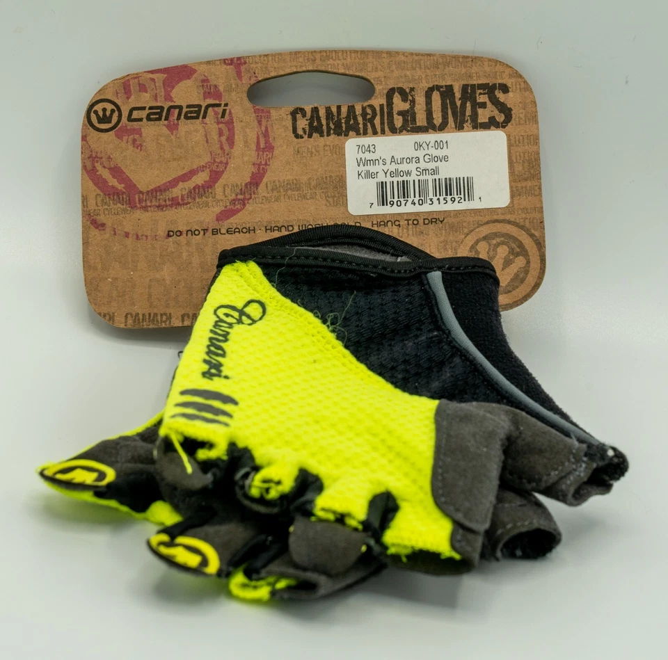 Women's Canari Aurora Bicycling Gloves Size Small in Killer Yellow Color — 第 1/3 张图片