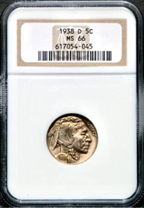 1938-D 5C Buffalo Nickel - NGC MS 66 CC149 - Picture 1 of 2