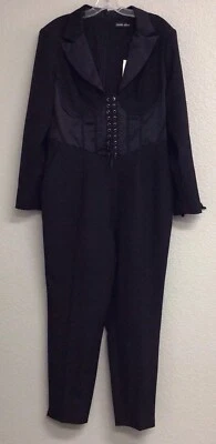 Lujoso mono Alice nuevo con etiquetas para mujer talla 14 negro corsé con cordones Foto 1 de 4