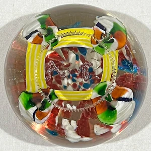19th C Large Magnum Floral Lampwork Custom Paperweight with Initials Monogram - Picture 1 of 14