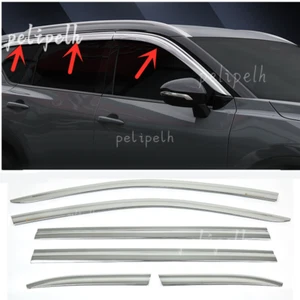 6x For Nissan Rogue 2021-24 silver Window Wind Visors Rain Guard Vent Deflectors - Picture 1 of 8